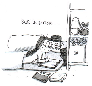 Sur le futon