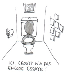 Dans les toilettes